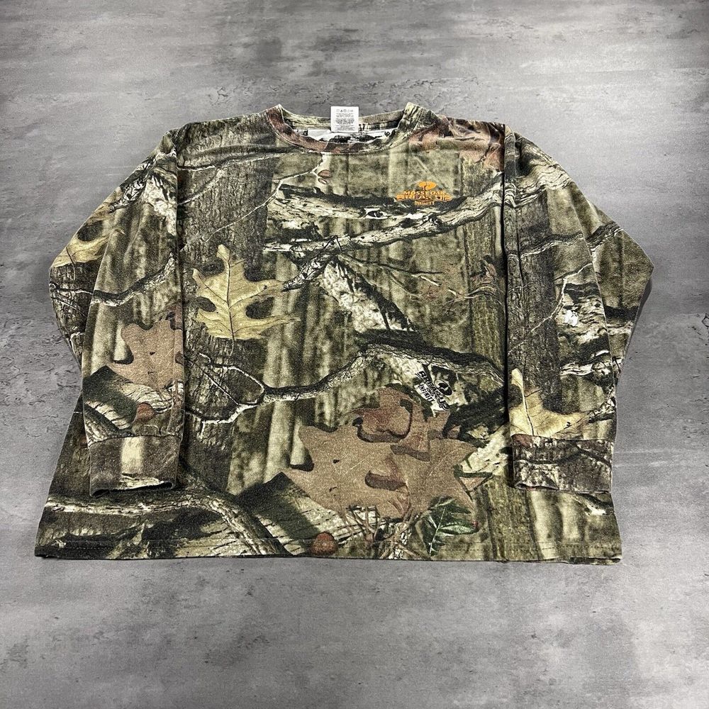 Mossy Oak Realtree Camo Shirt Women XXS XS Long Sleeve Faded Orange